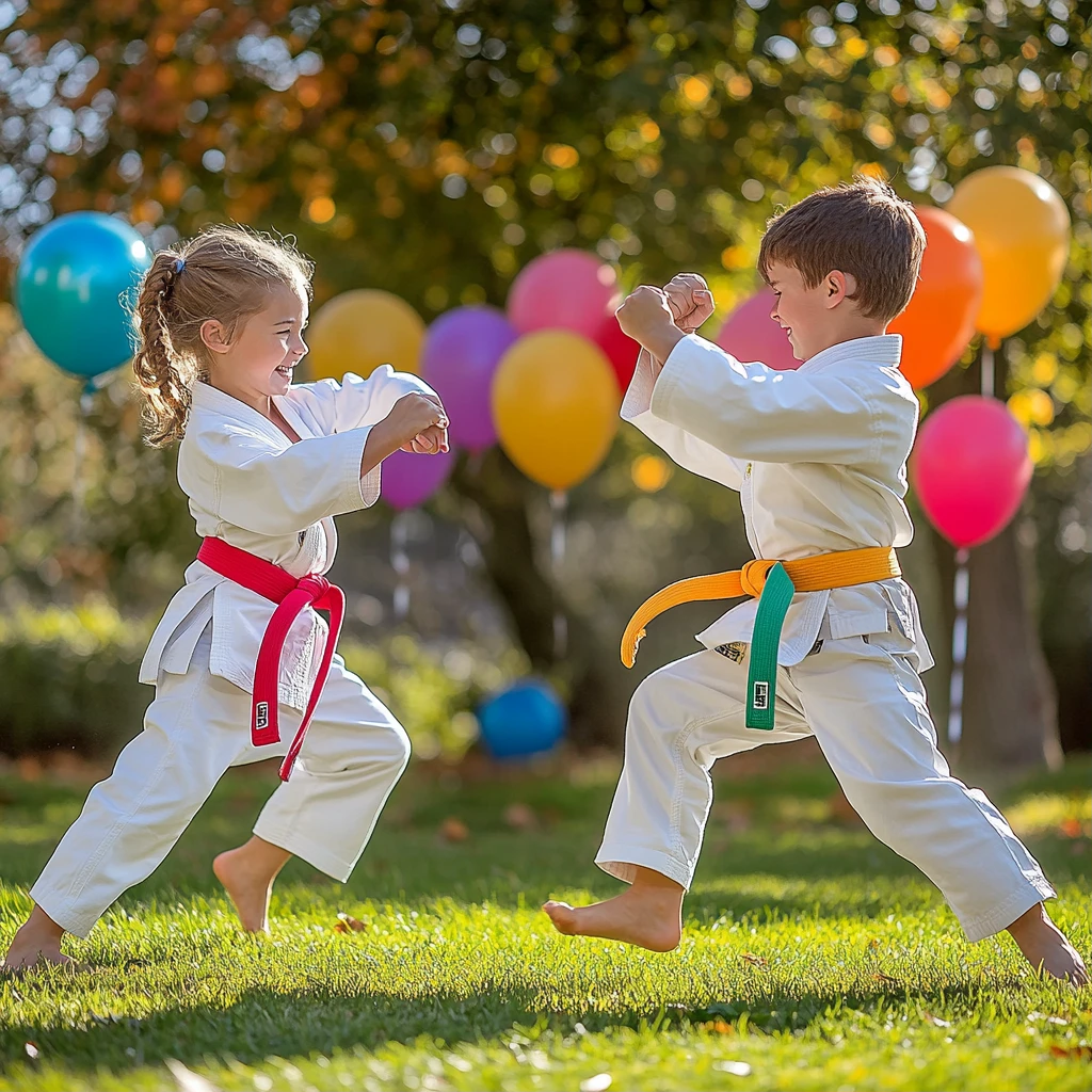 Детское карате с яркими шариками